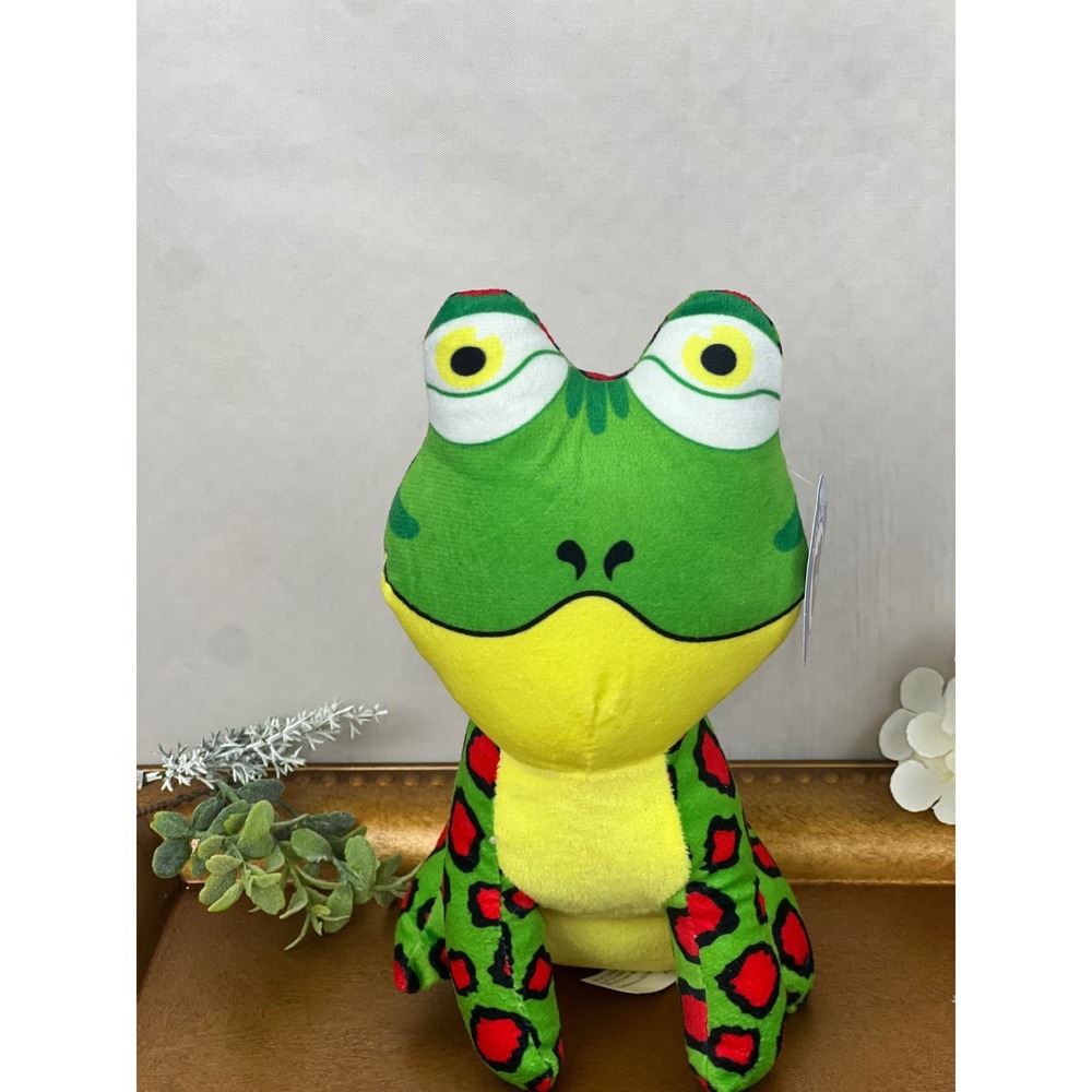 A&A Global Industries Green‎ Red Spotted Frog Plush Stuffed Animal 1GSMMIX58 NEW
